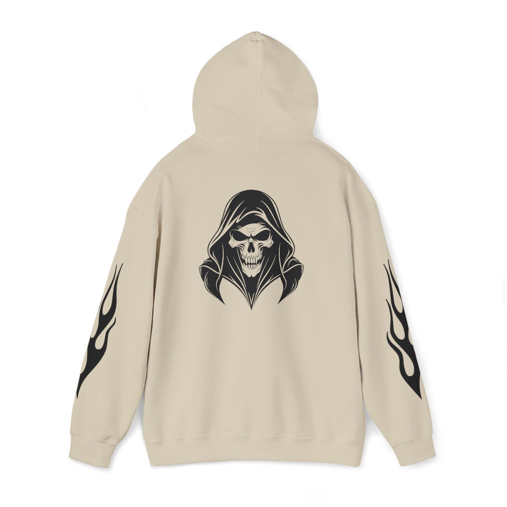 Hoodies Unisexe Tête de mort - flamme sur les manches