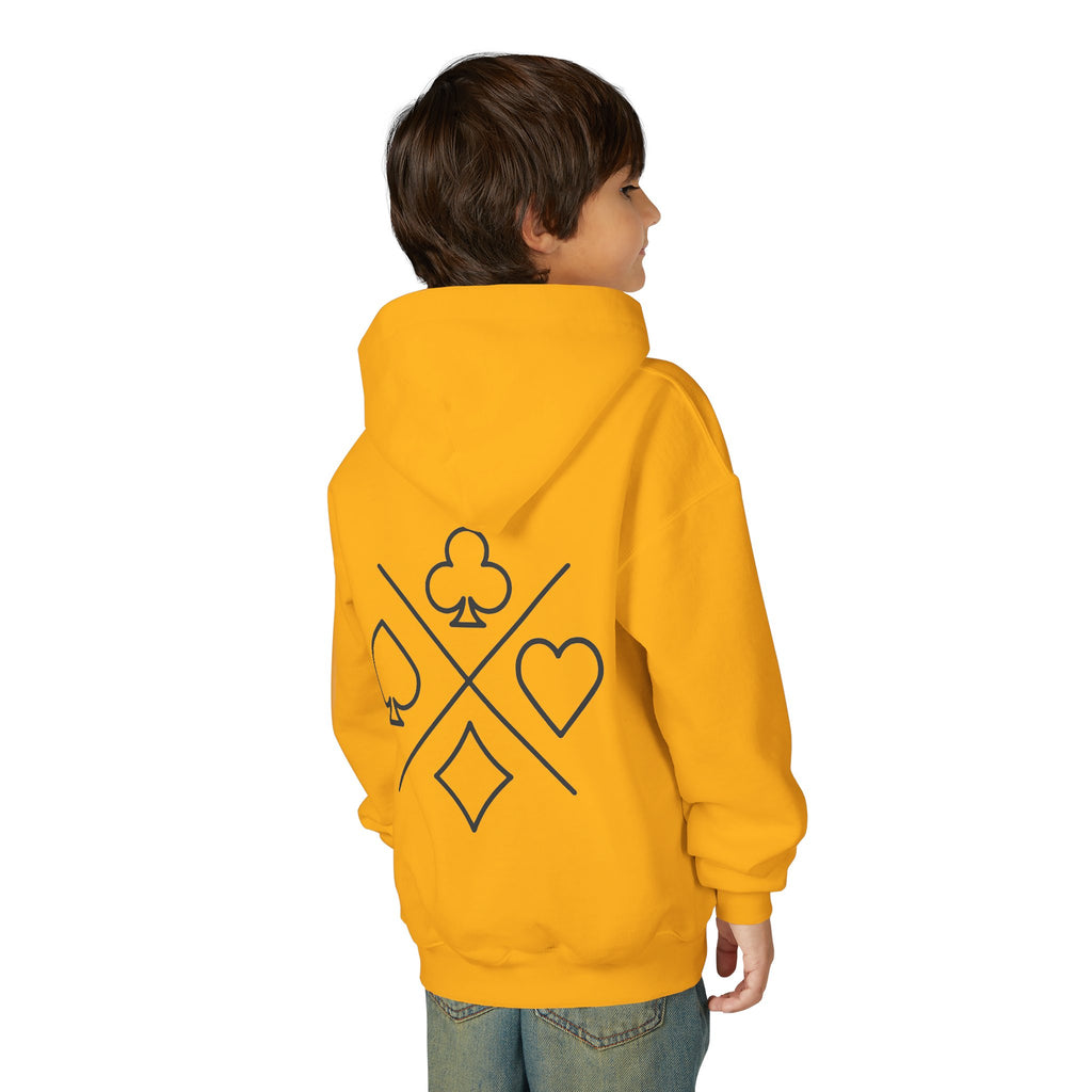 Sweat à capuche épais pour enfant avec symbole de jeux de carte