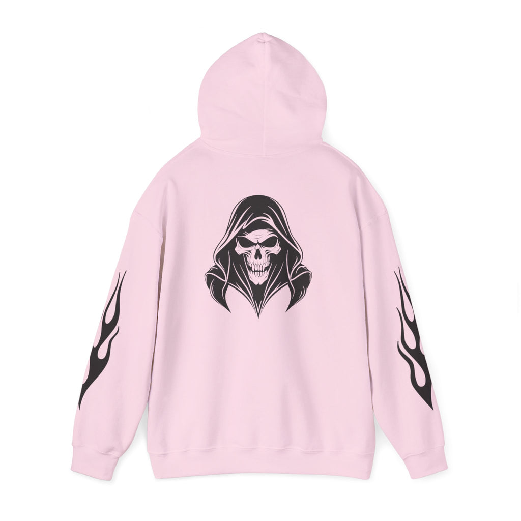 Hoodies Unisexe Tête de mort - flamme sur les manches