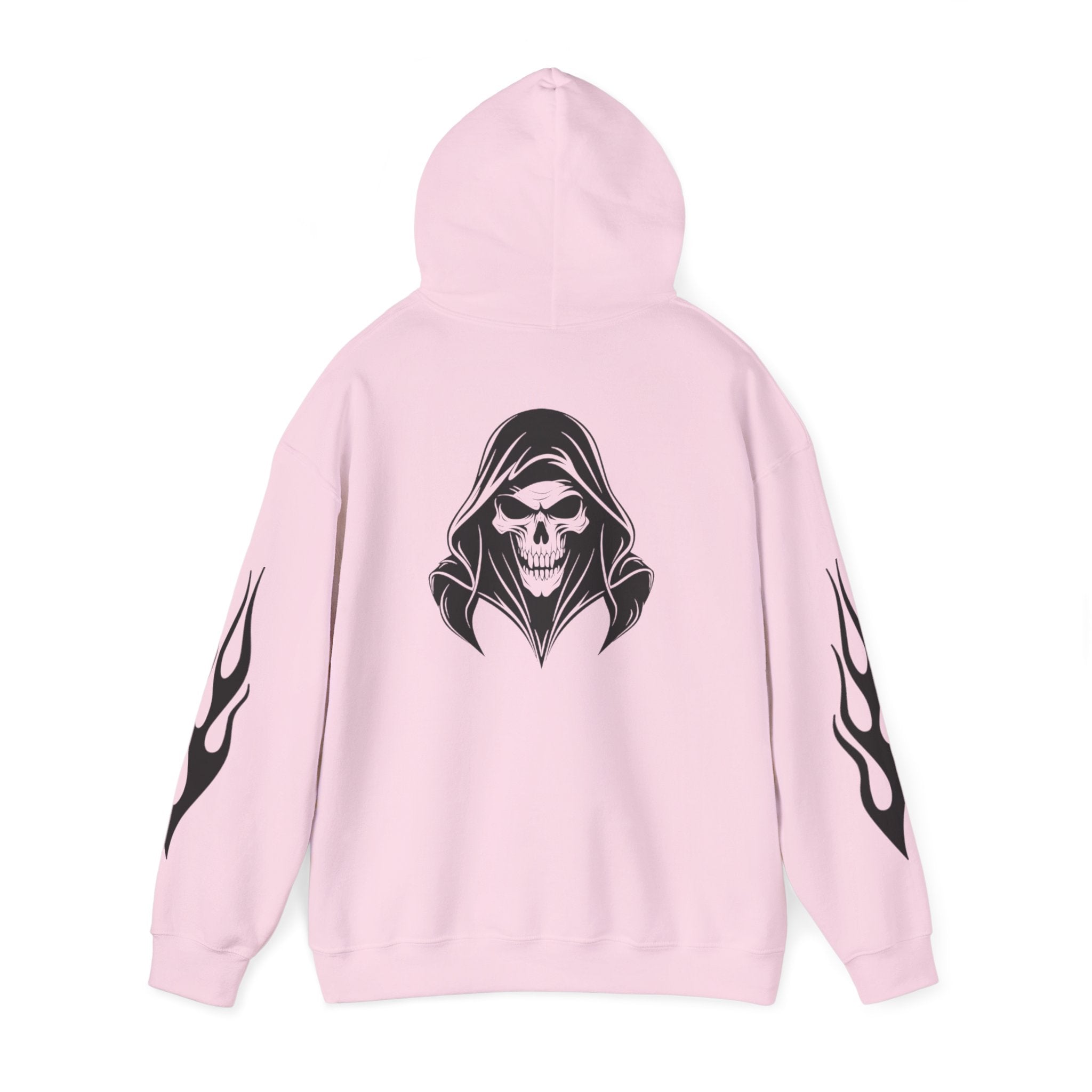 Hoodies Unisexe Tête de mort - flamme sur les manches