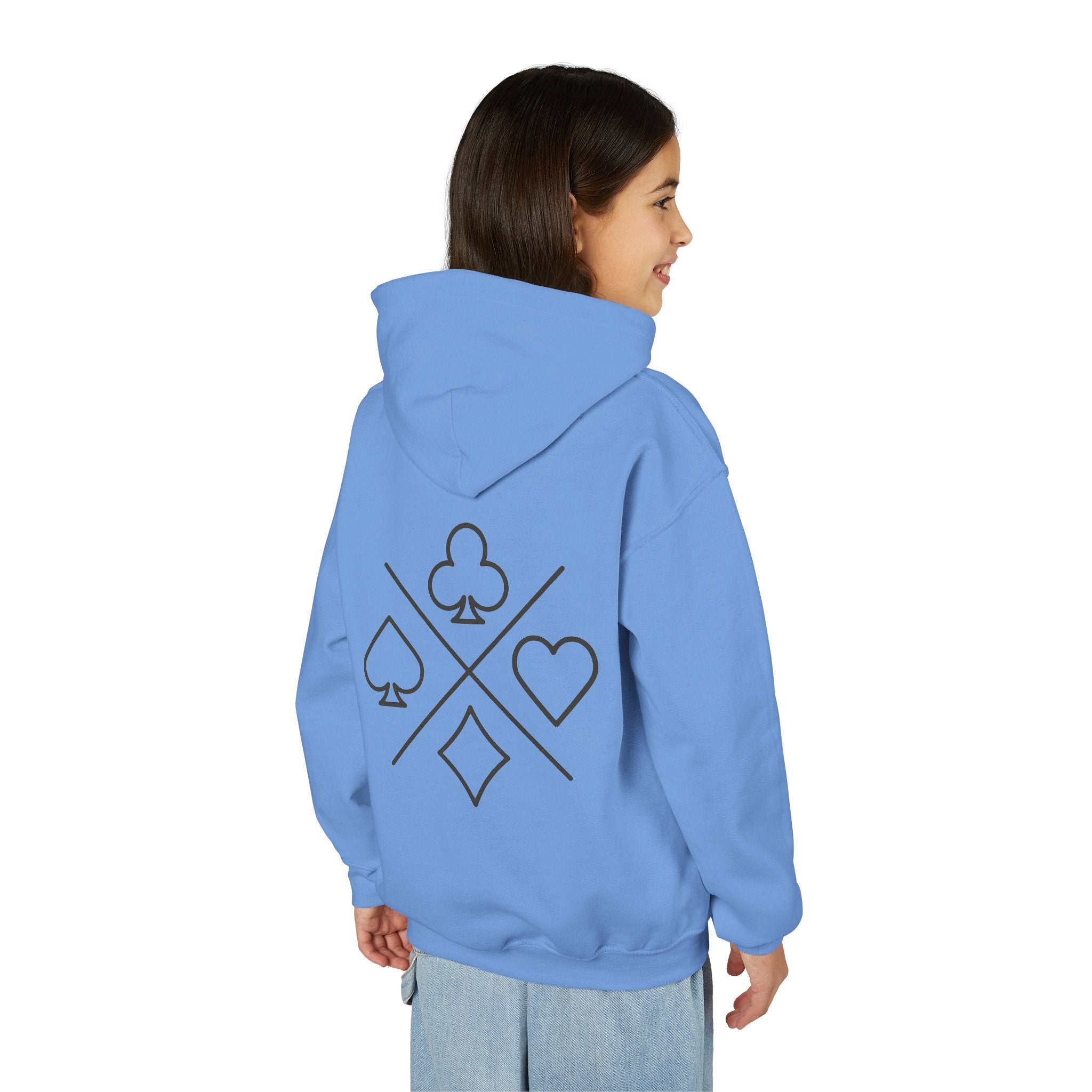 Sweat à capuche épais pour enfant avec symbole de jeux de carte