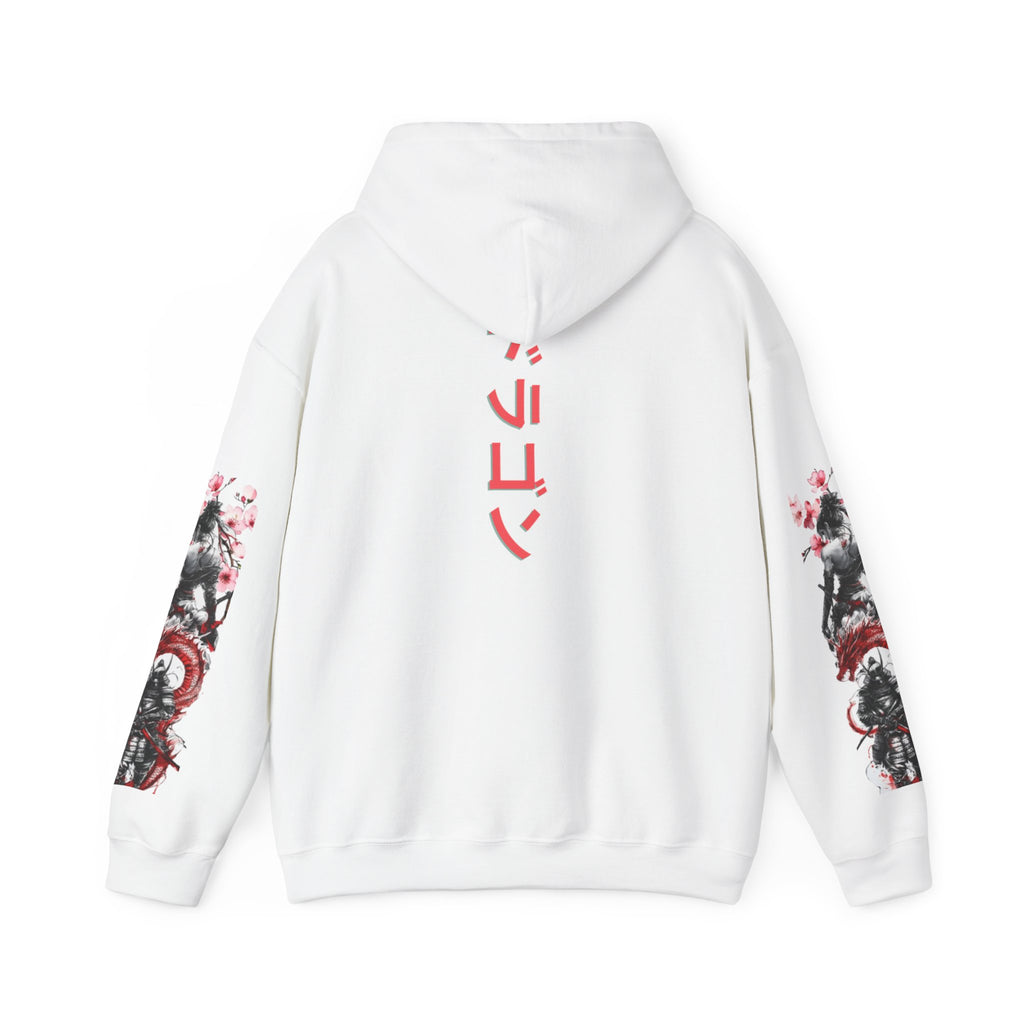 Sweat à capuche Unisexe -  japonais à manches dragon avec kanji de fleur de cerisier