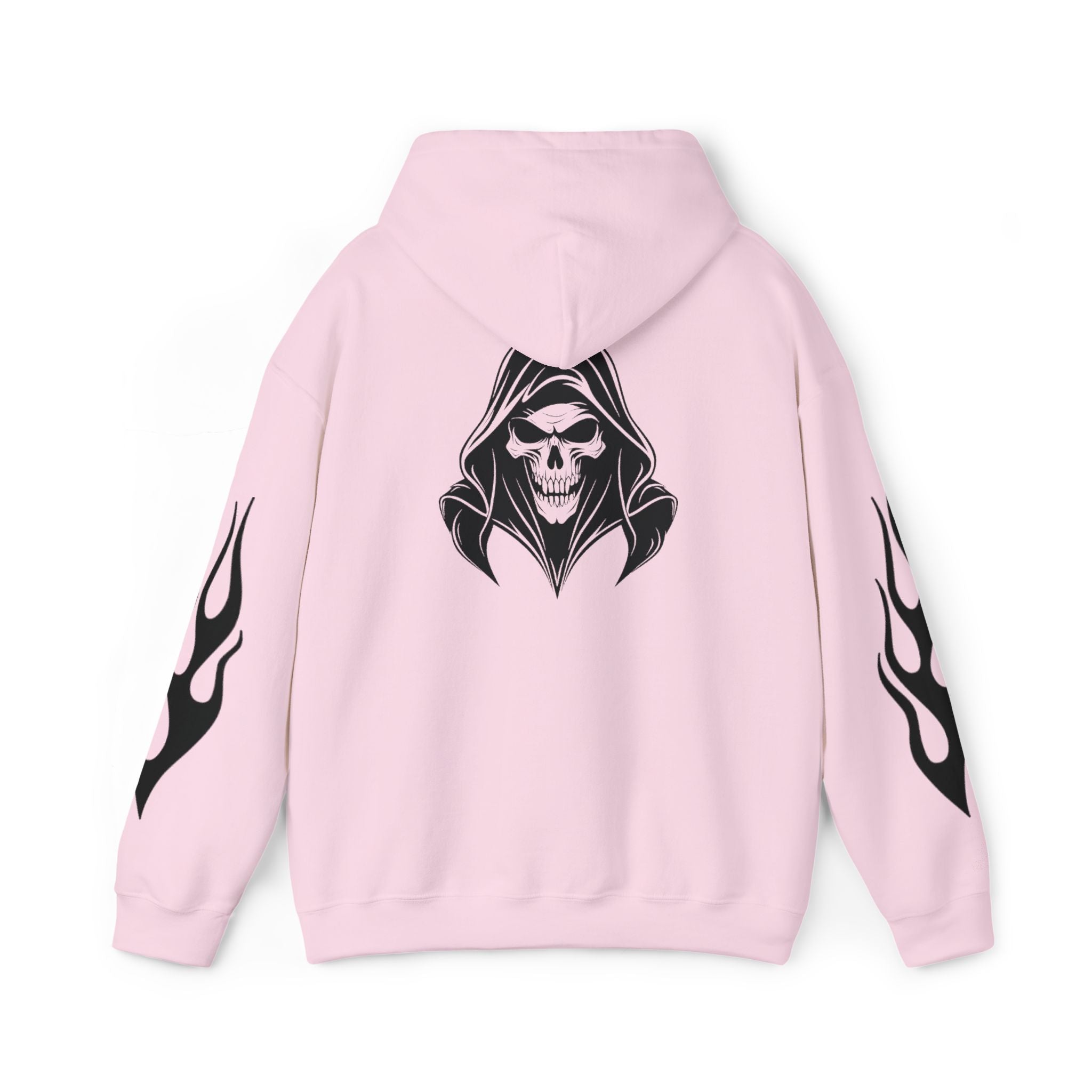 Hoodies Unisexe Tête de mort - flamme sur les manches