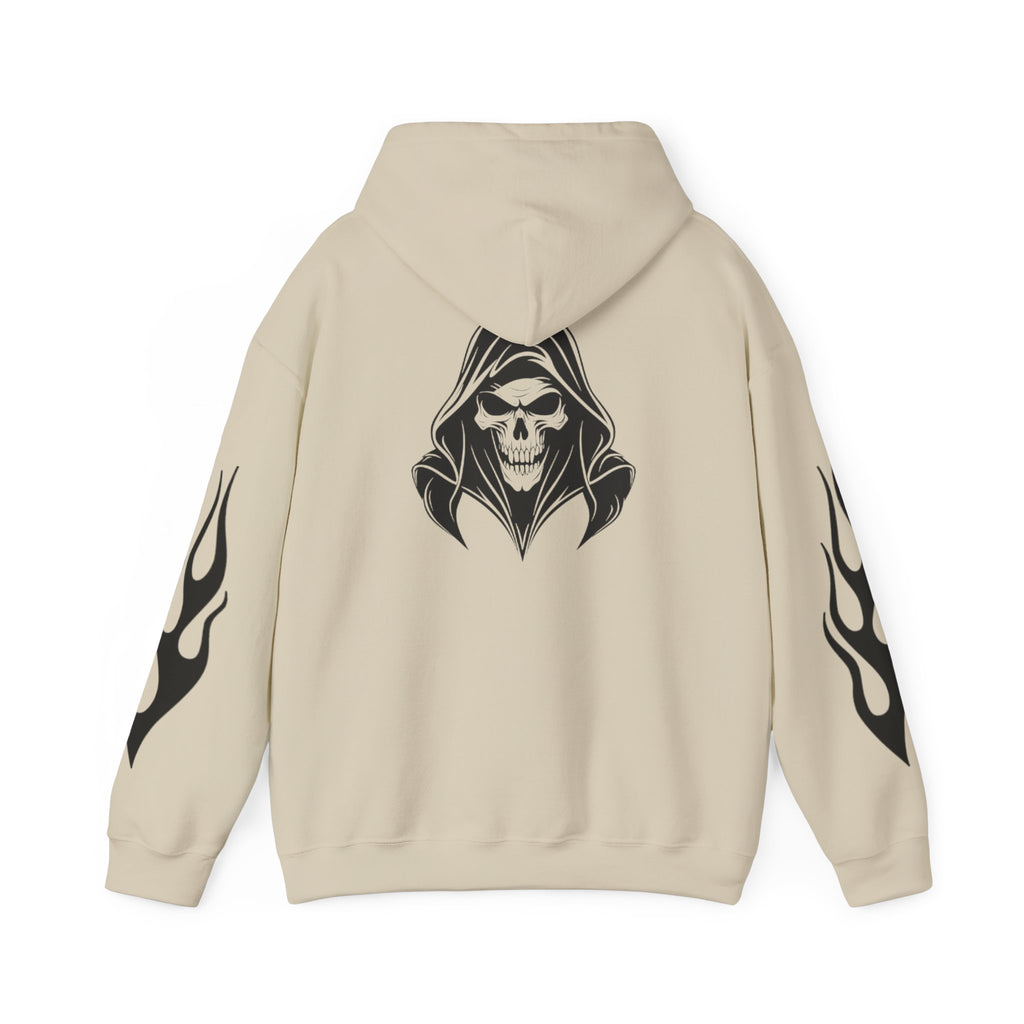 Hoodies Unisexe Tête de mort - flamme sur les manches