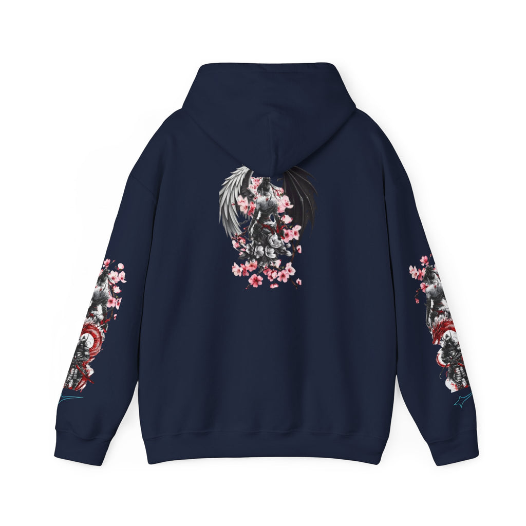 Sweat à capuche Unisexe - Crâne Ange et Démon — Sweat-shirt à motif Fleurs de Cerisier Gothiques