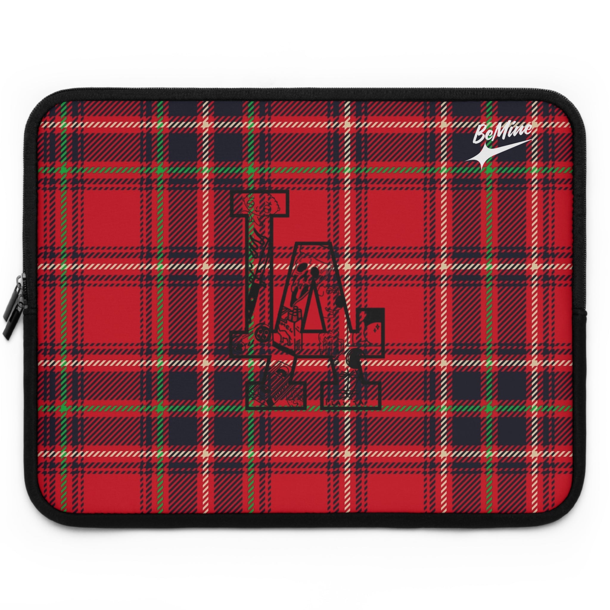 Housse d'ordinateur portable à carreaux tartan rouges